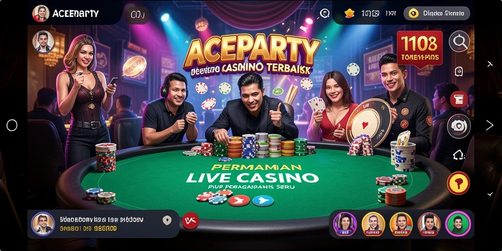 Tampilan gameplay Live Casino ACEPARTY yang menyenangkan dan interaktif.