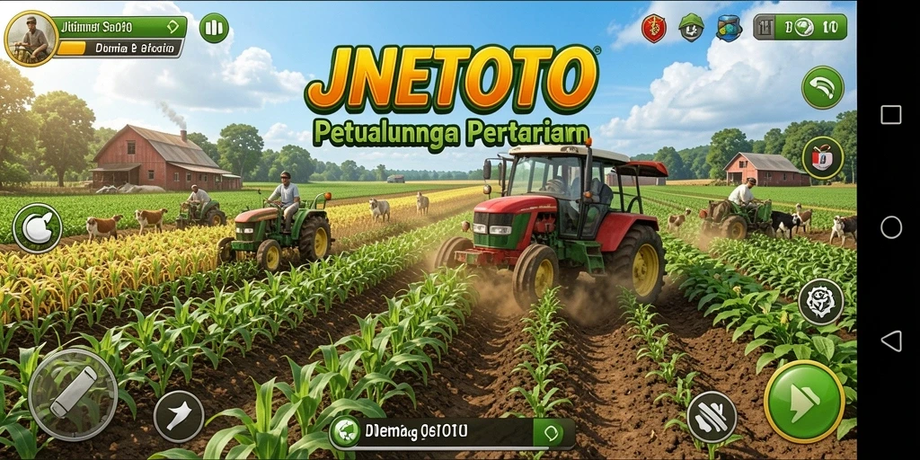 Tampilan gameplay JNETOTO yang menarik dan realistis dalam dunia pertanian.