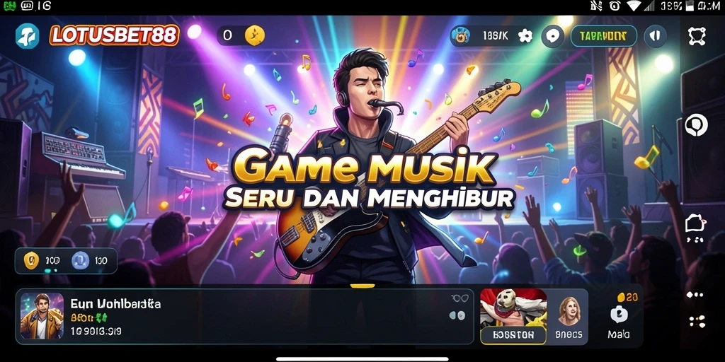 Screenshot gameplay LOTUSBET88 menampilkan pemain menikmati musik.