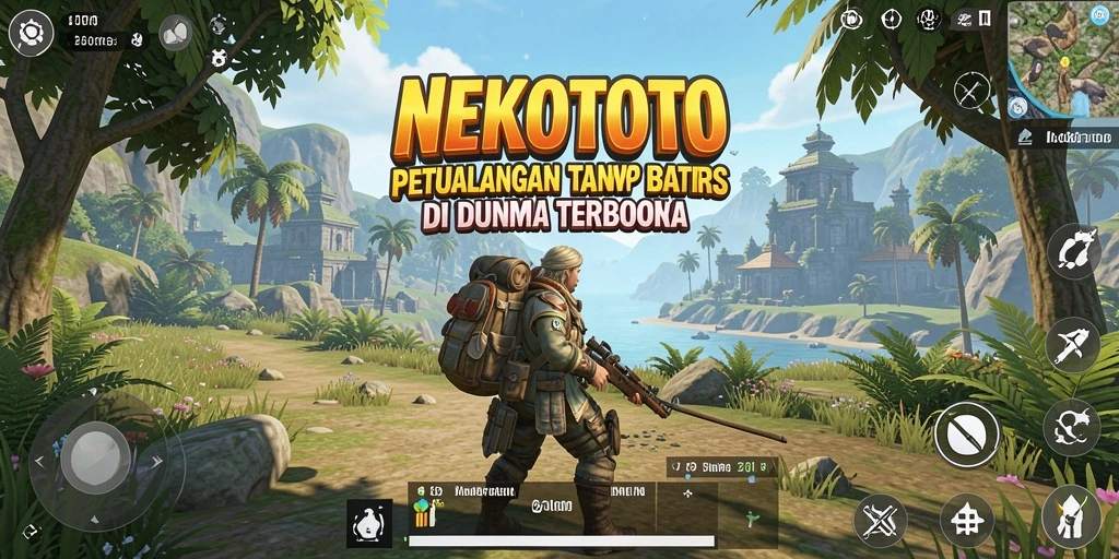 Tangkapan layar yang menunjukkan eksplorasi dunia terbuka NEKOTOTO.